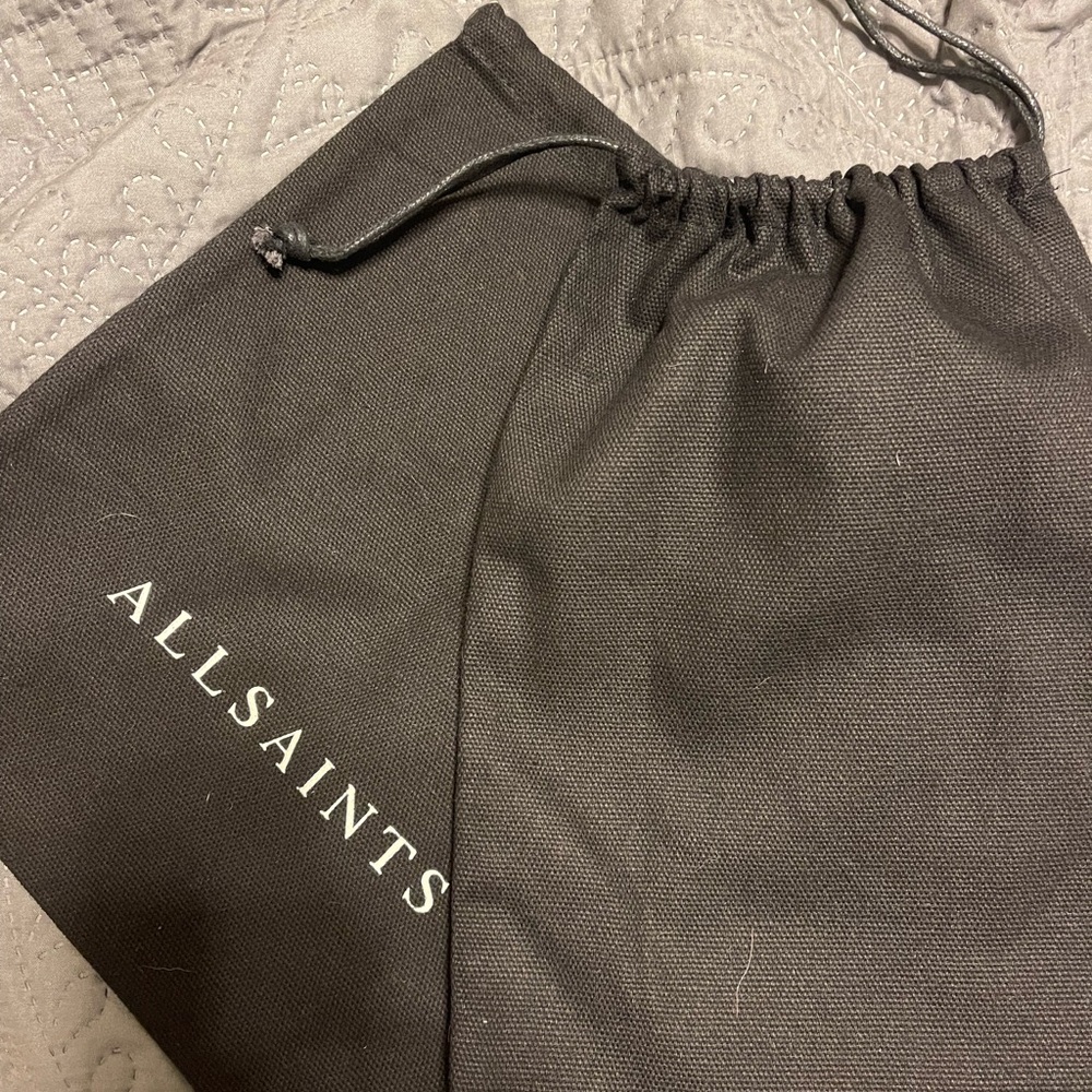 AllSaints Black Drawstring Dust Bag New